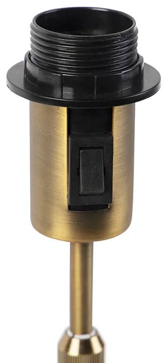 Bronze tafellamp met plisse kap wit 35cm - Parte