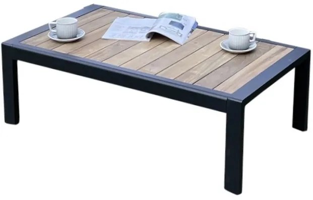 Kota lounge tuintafel aluminium antraciet 113x62xH38 cm teak blad