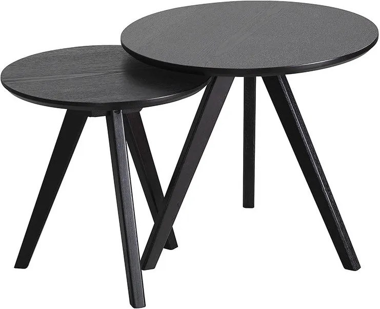 Nordiq Yumi nest of tables - Bijzettafels - Ø50 x H45 cm - Zwart - Bijzettafeltje - Salontafel - Butik Woodylicious - Scandinavisch design - Woontrend