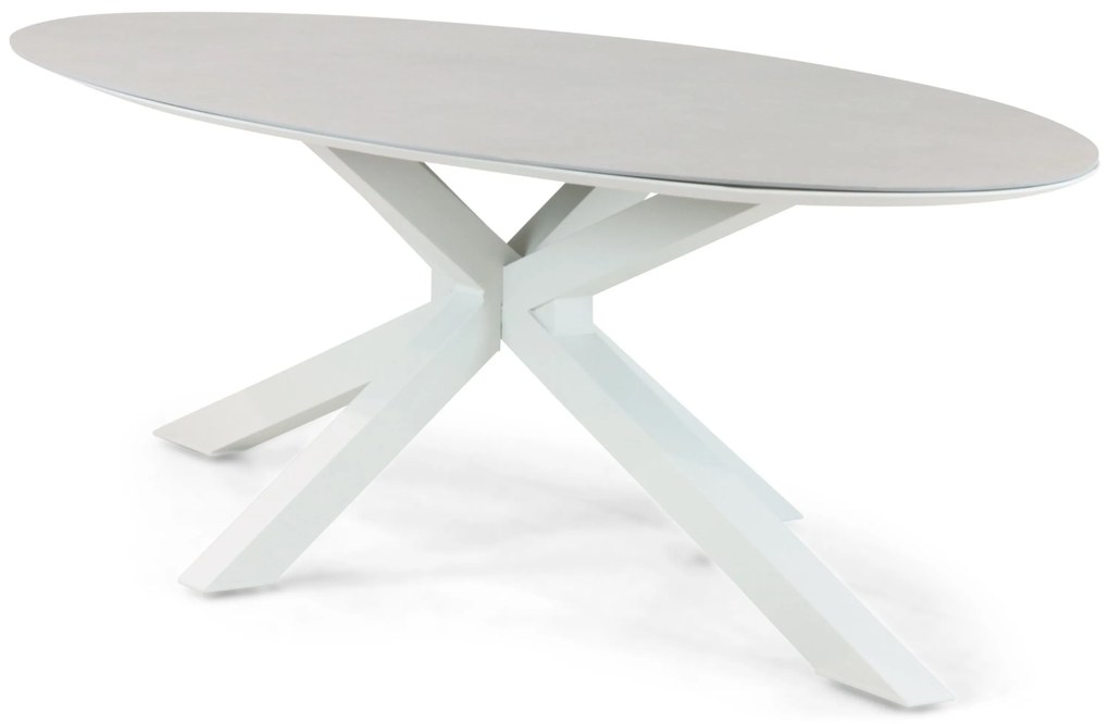 Tuinset 6 personen 240 cm Aluminium/Textileen Wit Hartman Alice/Cervola