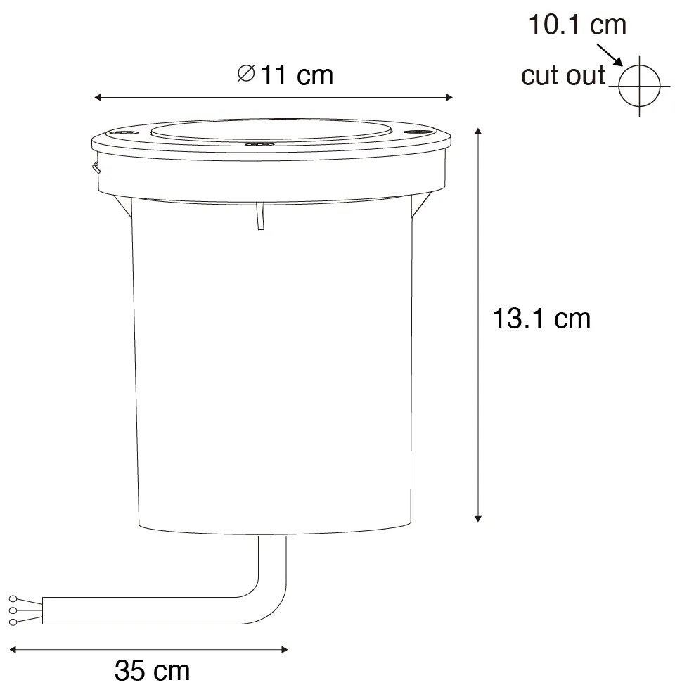 Moderne buiten grondspot staal 35 mm verstelbaar IP65 - Delux Modern GU10 IP65 Buitenverlichting