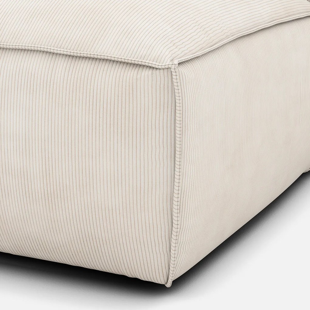 Links chaise longue-element voor modulaire bank, in ribfluweel, Seven