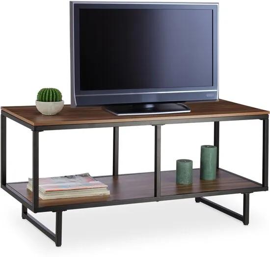 TV meubel - televisietafel - houtlook - TV kastje - metalen onderstel - melamine
