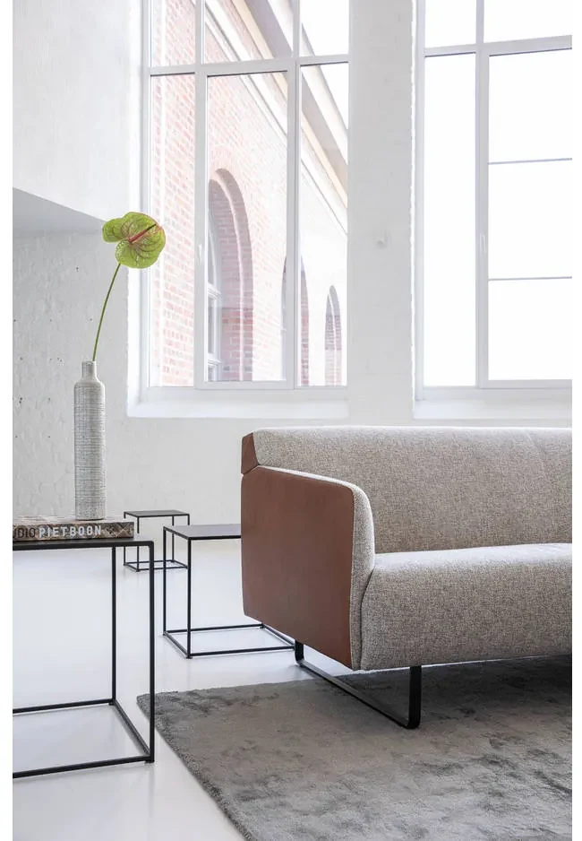 Goossens Excellent Bank Montreal cognac, leer, 2-zits, modern design