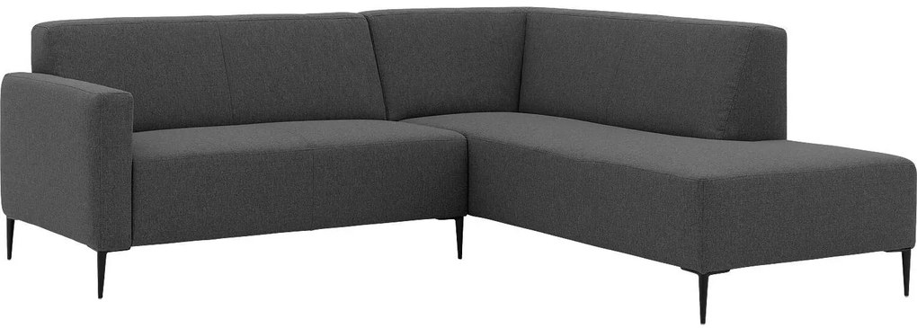 Goossens  Key West grijs, stof, 2-zits, modern design met ligelement rechts