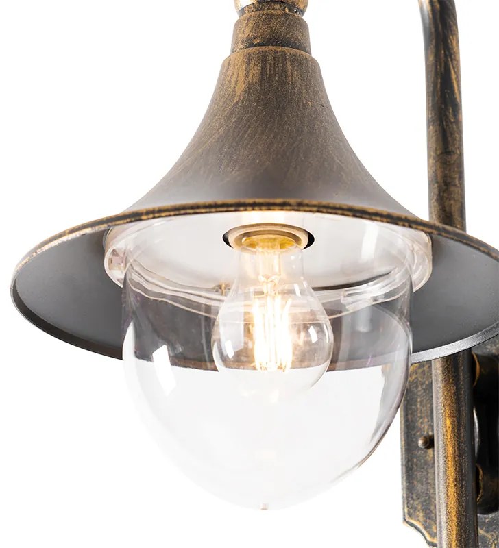 Klassieke buiten wandlamp antiek goud IP44 - Daphne Klassiek / Antiek E27 IP44 Buitenverlichting rond