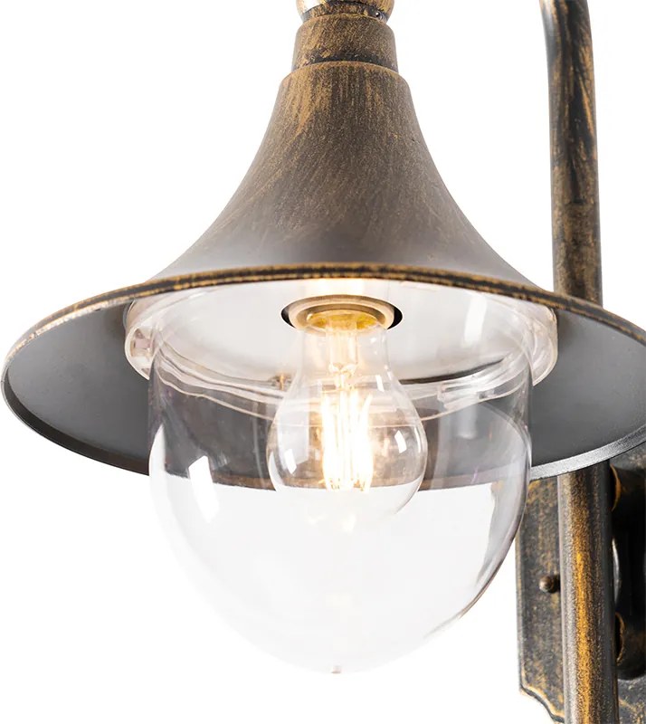 Klassieke buiten wandlamp antiek goud IP44 - Daphne