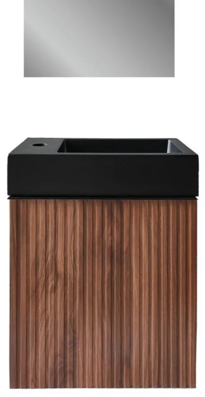 SaniGoods Mika toiletmeubel met ribbelfront 40x22.3x50cm walnoot
