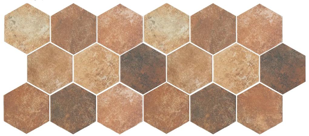 DTG Pompeia hexagon vloertegel 20x24 bruin