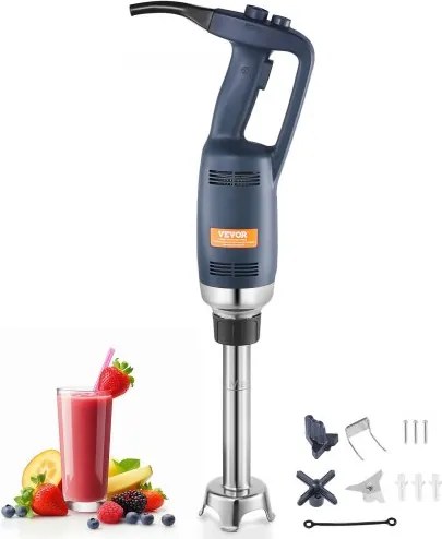 VEVOR Commerciële Staafmixer 350W, 254mm Variabele Snelheid Staafmixer met RVS Mes, Draagbare Multifunctionele Blender voor Soepen, Sauzen, Aardappelpuree, Room