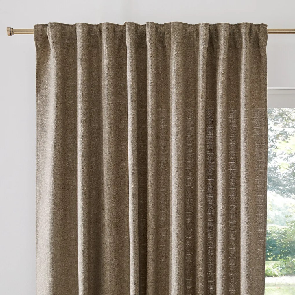 Gordijn van gerecycled polyester met aangerimpelde bies en wave, SELECT