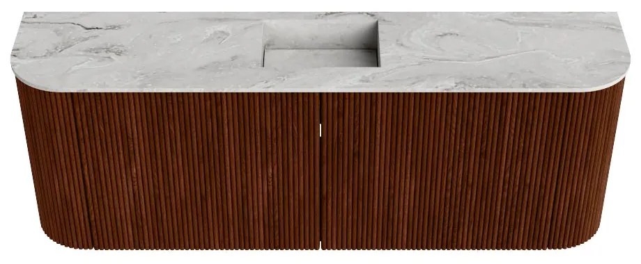 Mondiaz Joya DLux 115cm toiletmeubel ronding links/rechts ruby met wastafel faye midden 1 kraangat glace
