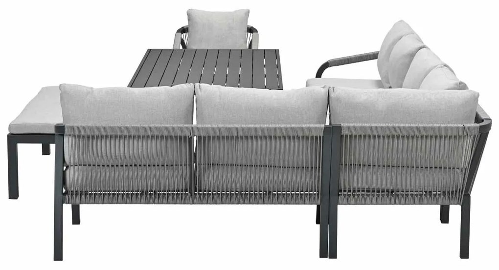 Garden Impressions Tarera lounge dining set 7-delig - donker grijs