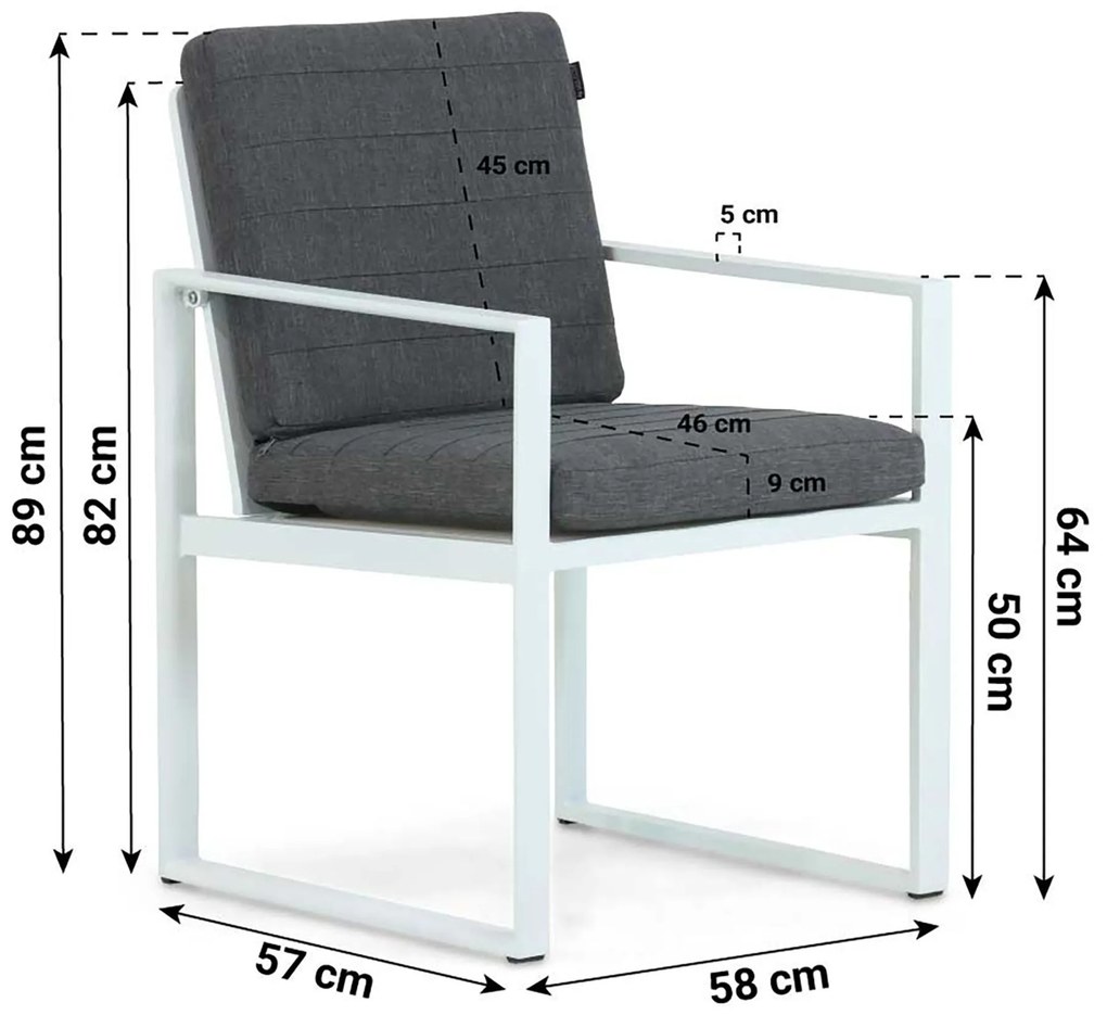 Tuinstoel Aluminium Wit Lifestyle Garden Furniture Nuno