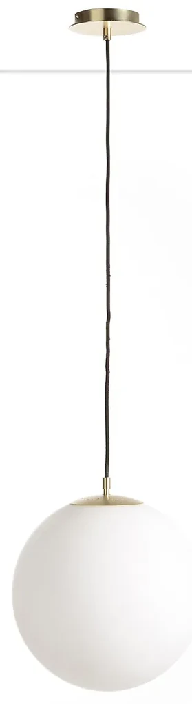 Hanglamp in messing en opaline glasØ30 cm, Moricio