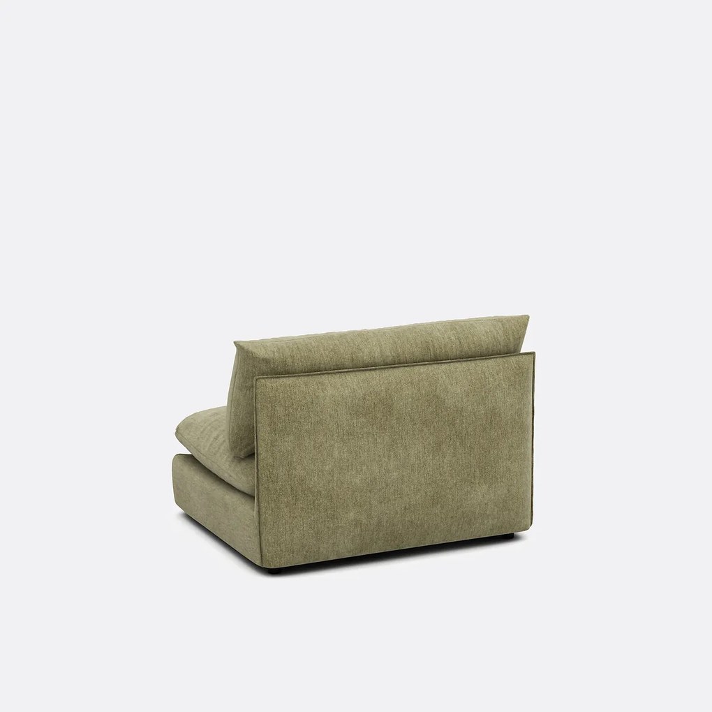 Fauteuil voor modulaire zitbank, in gemêleerd polyester, Malo