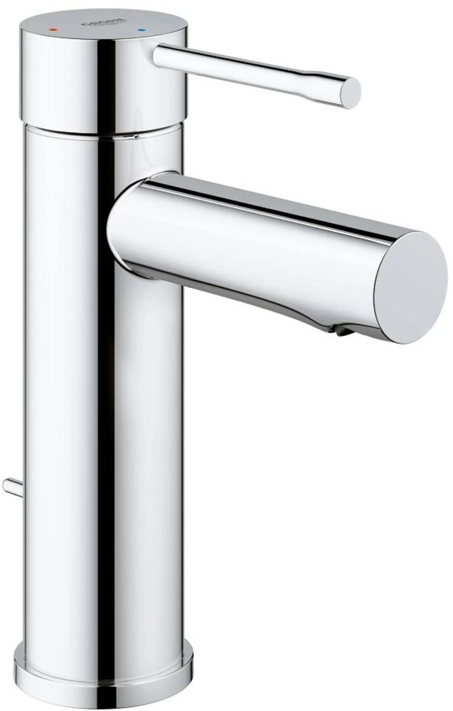 Grohe Essence S-size wastafelkraan rechte uitloop met waste chroom