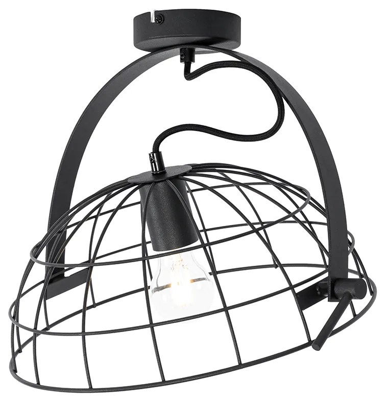 Industriële plafondlamp zwart 35 cm verstelbaar - Hanze