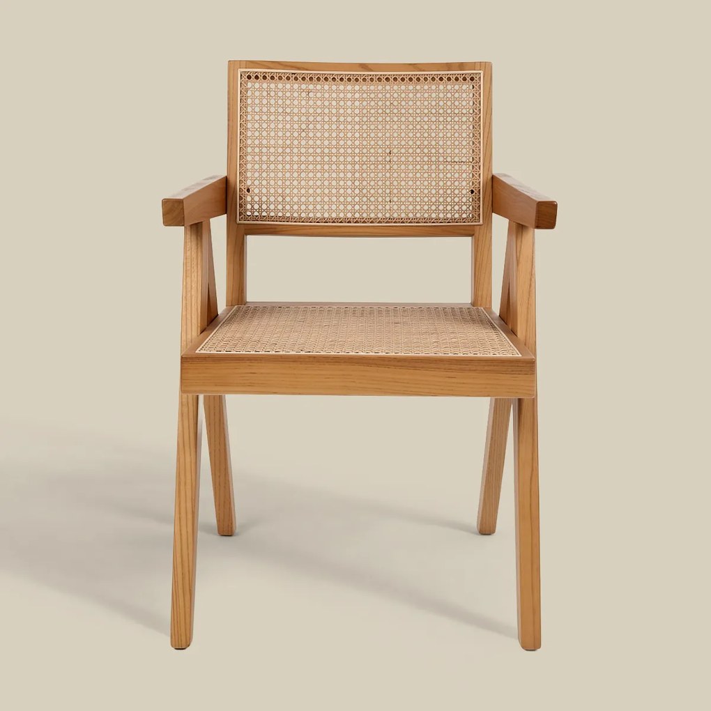 Rotan Stoel Met Armleuningen Naturel
