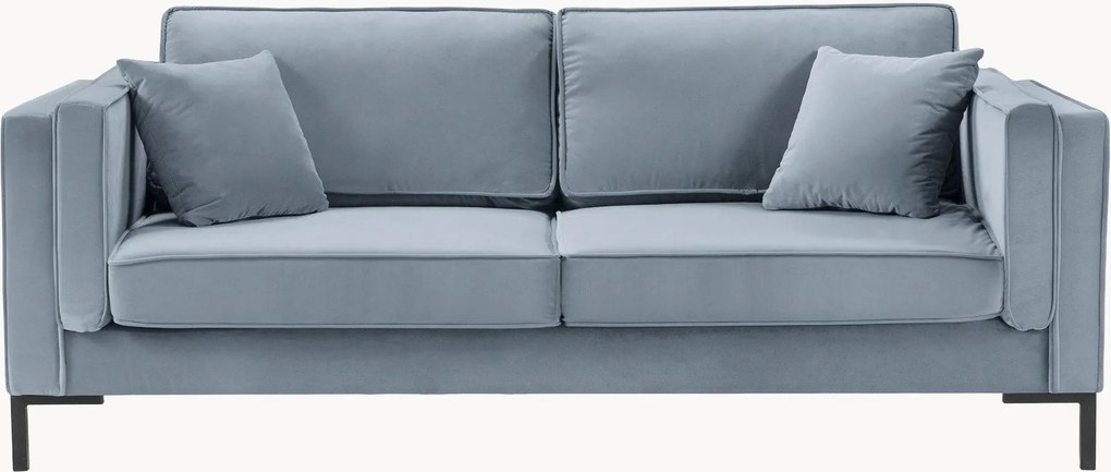 Bank Luis (3-zits) met fluweellook, B 200 cm