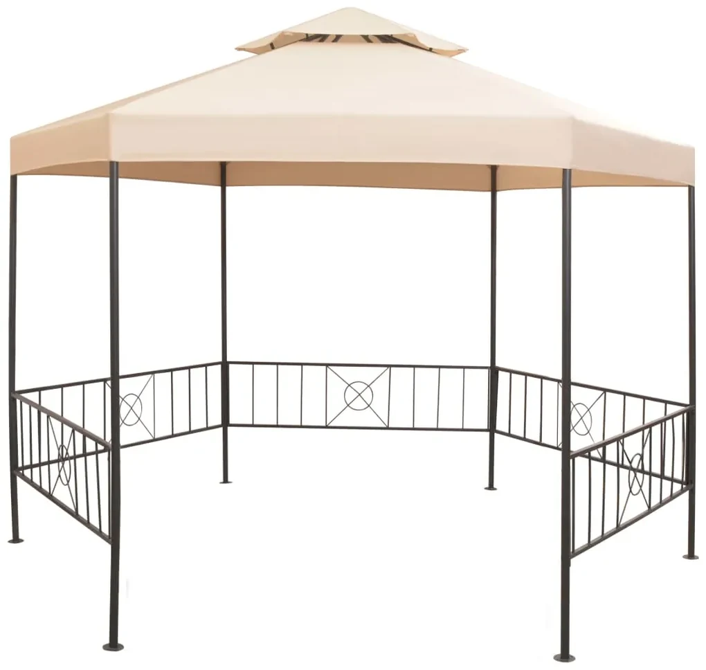 vidaXL Tuinprieel 323x265 cm hexagonaal beige