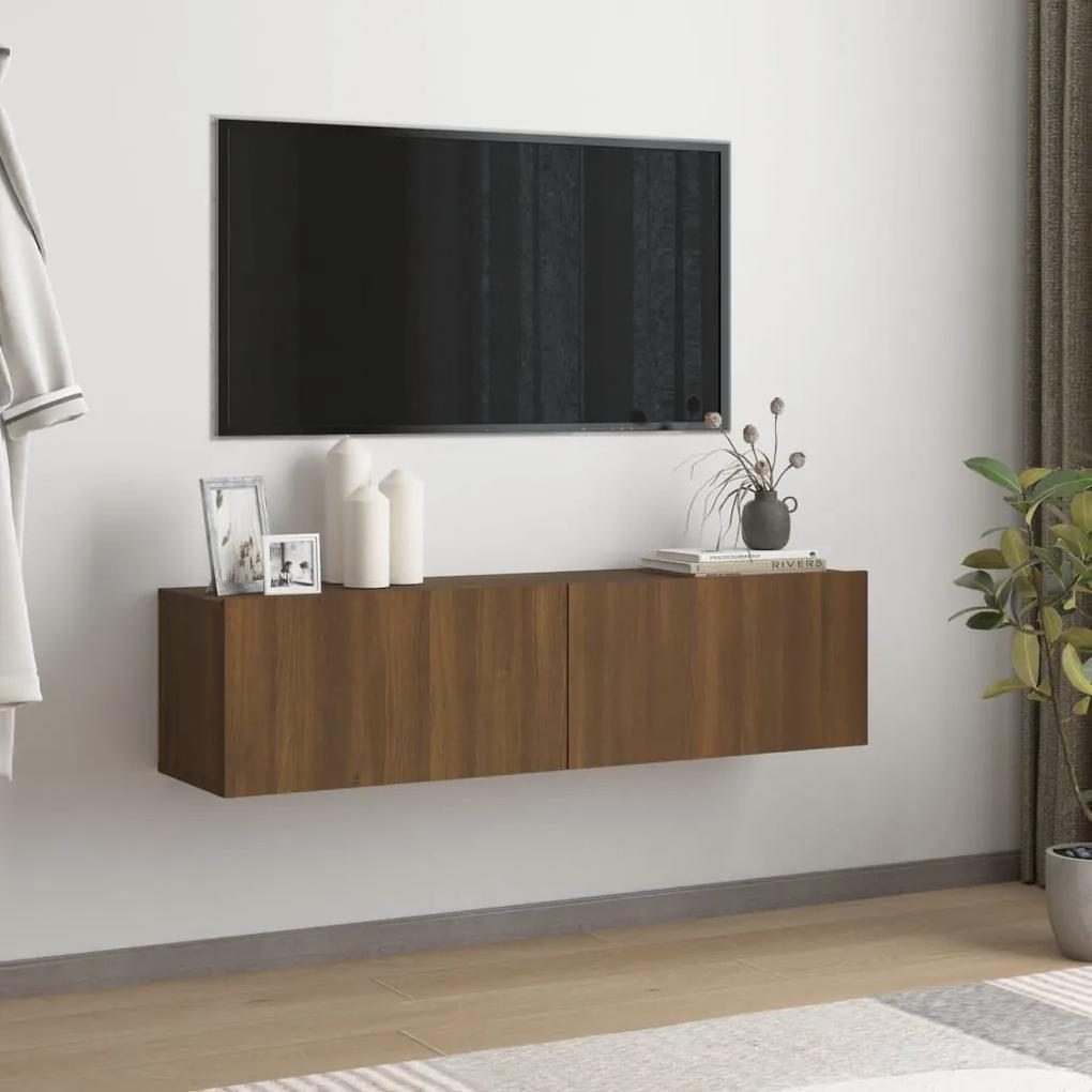 vidaXL Tv-wandmeubel 120x30x30 cm bewerkt hout bruineikenkleurig