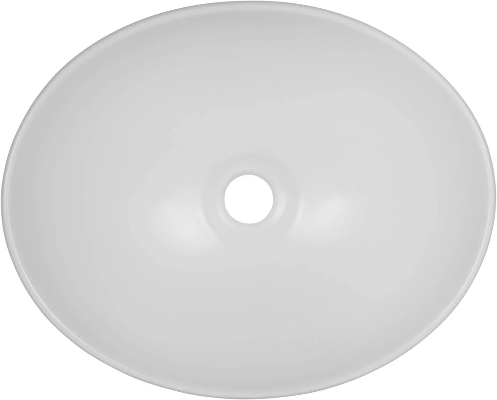 Saqu Unico ovale waskom 40x33x14,5cm keramiek mat wit
