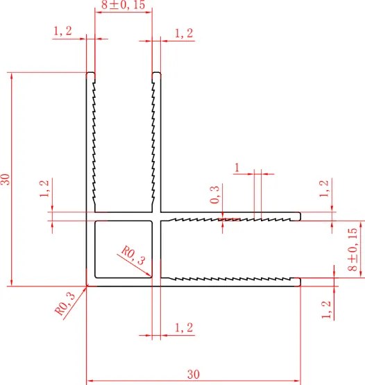 Saniclear Redro hoekprofiel geborsteld koper 8mm