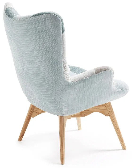 Kave Home Kody Patchwork Blauwe Fauteuil