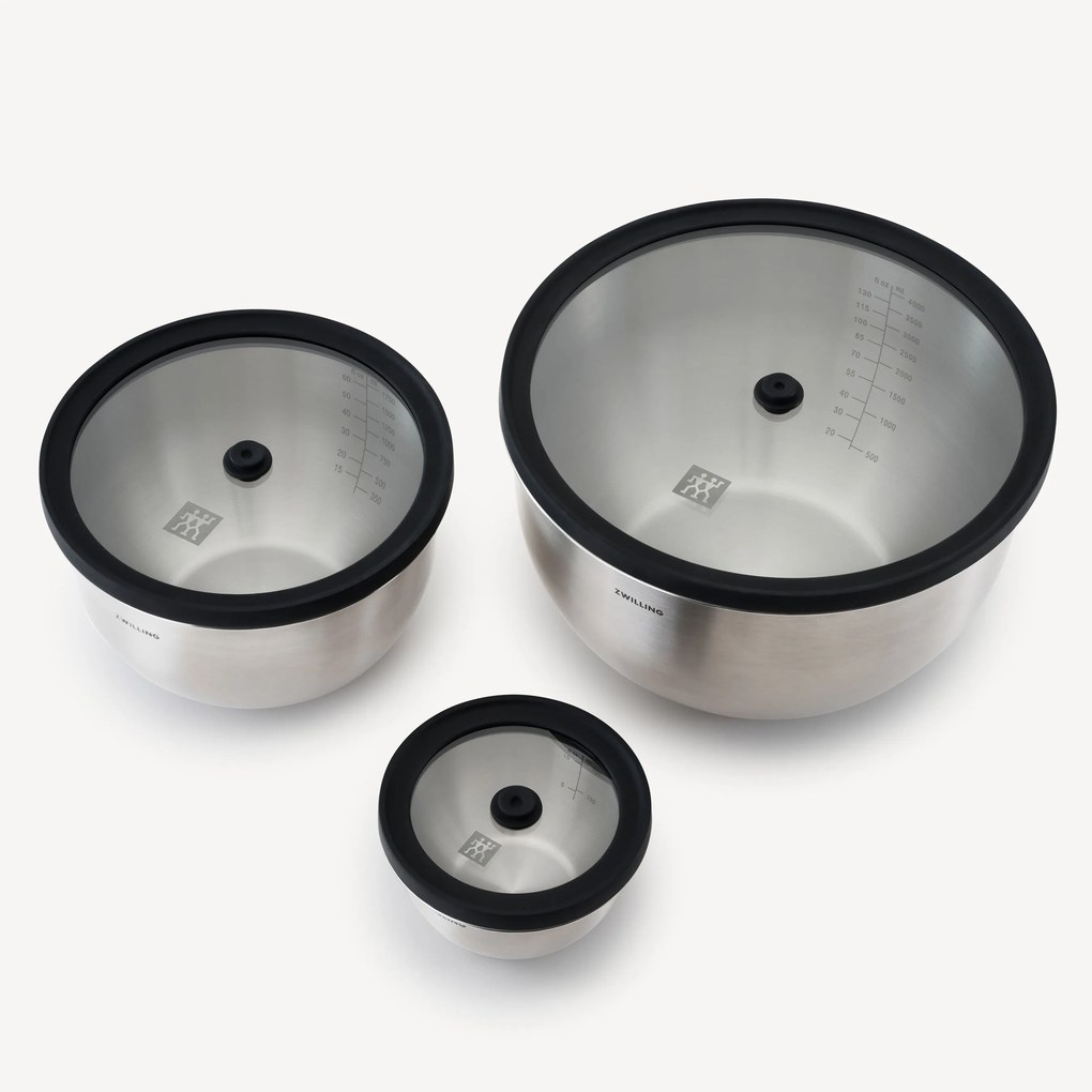 ZWILLING Fresh & Save STAINLESS vacuumschalen set S/M/L / 6-delig, Roestvrij staal, Zilver - Fresh & Save STAINLESS - ZWILLING