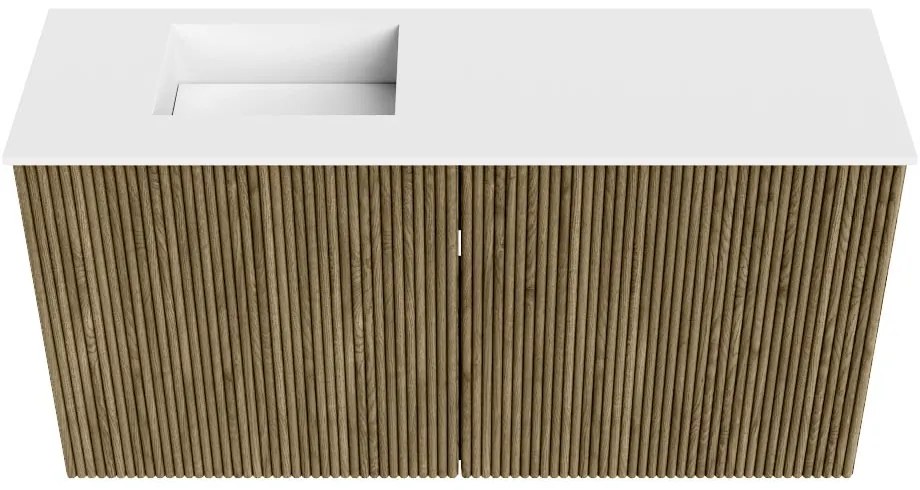Mondiaz Joya 80cm toiletmeubel dusk met wastafel faye links zonder kraangat talc