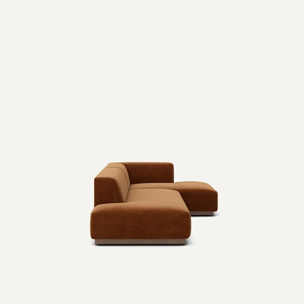 Rechter hoekbank XL in chenille fluweel, Jacopo