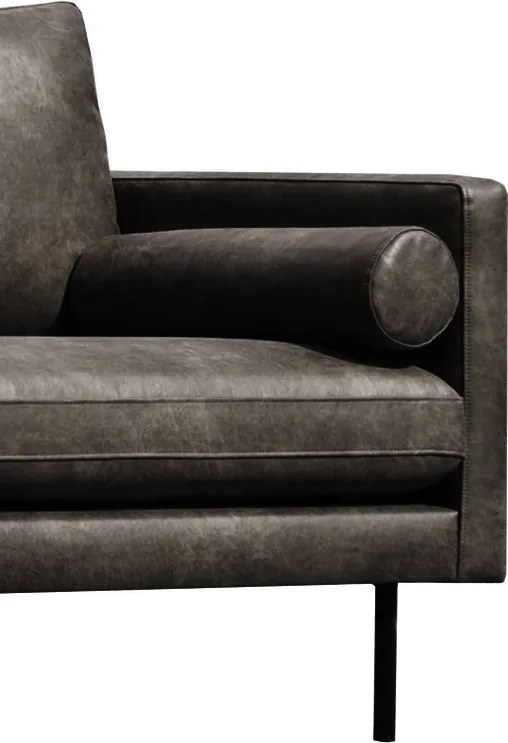 3,5 zitsbank - Daisy - met doorgestikte armleuning - leer Colorado antraciet 01