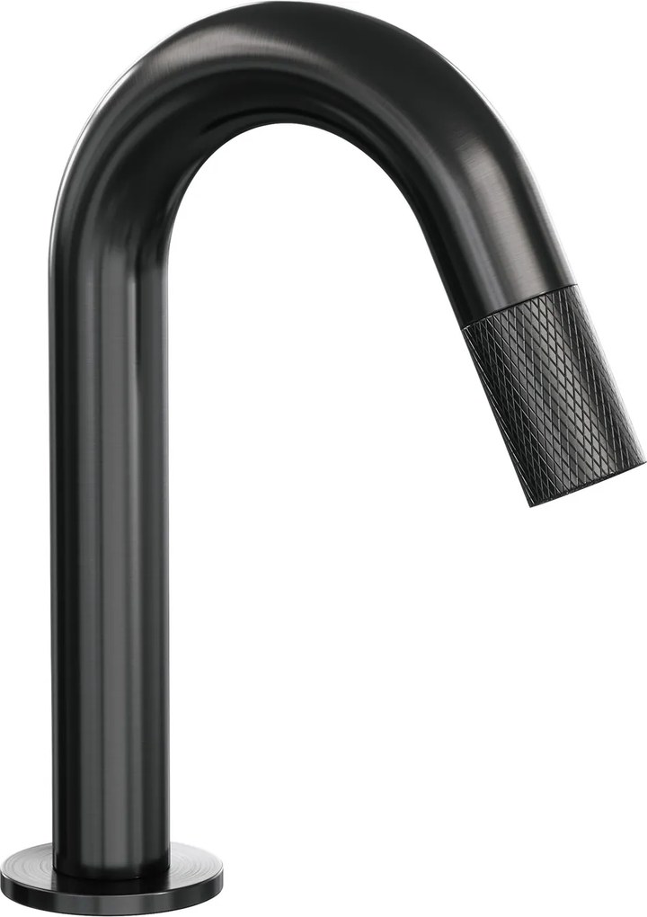 Brauer Gunmetal Carving opbouw fonteinkraan met gebogen uitloop gunmetal geborsteld PVD