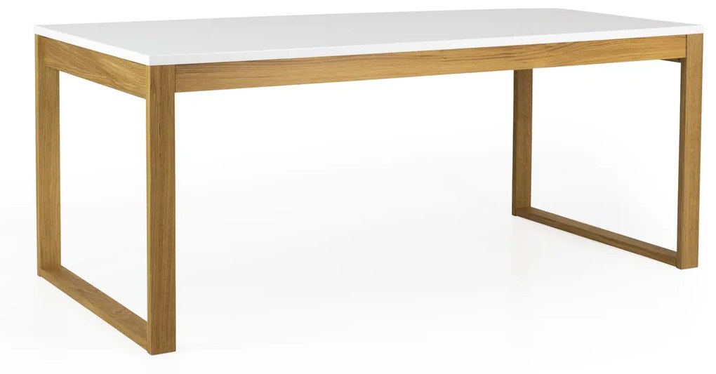 Tenzo Birka Scandinavische Eettafel Wit Met Eiken - 180 X 90cm.