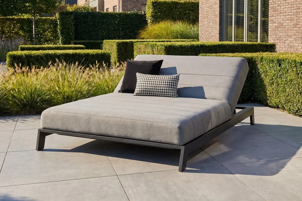 Mexico 2-persoons sunbrella ligbed - Lichtgrijs