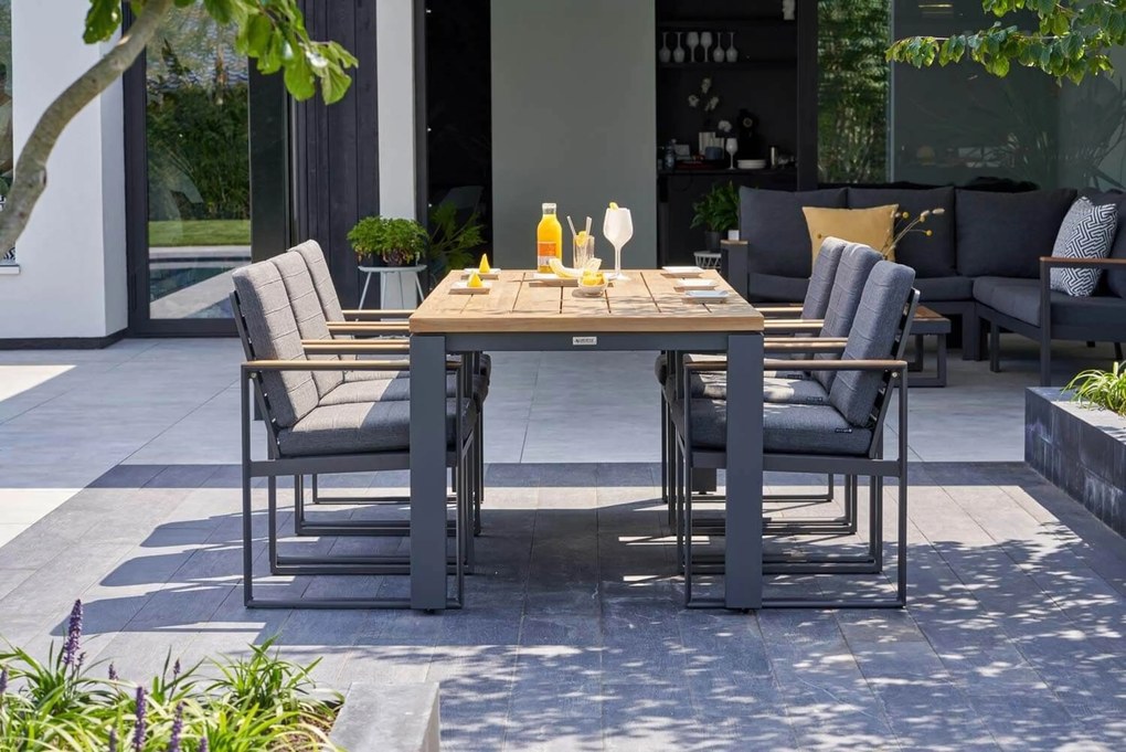 Tuinset 6 personen 230 cm Teak Old teak greywash Lifestyle Garden Furniture Dakota/Veneto