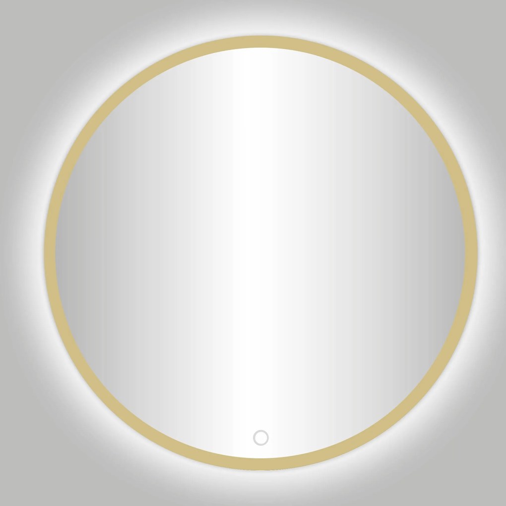 Best Design Nancy Rivoli ronde spiegel goud incl. LED verlichting Ø 140cm