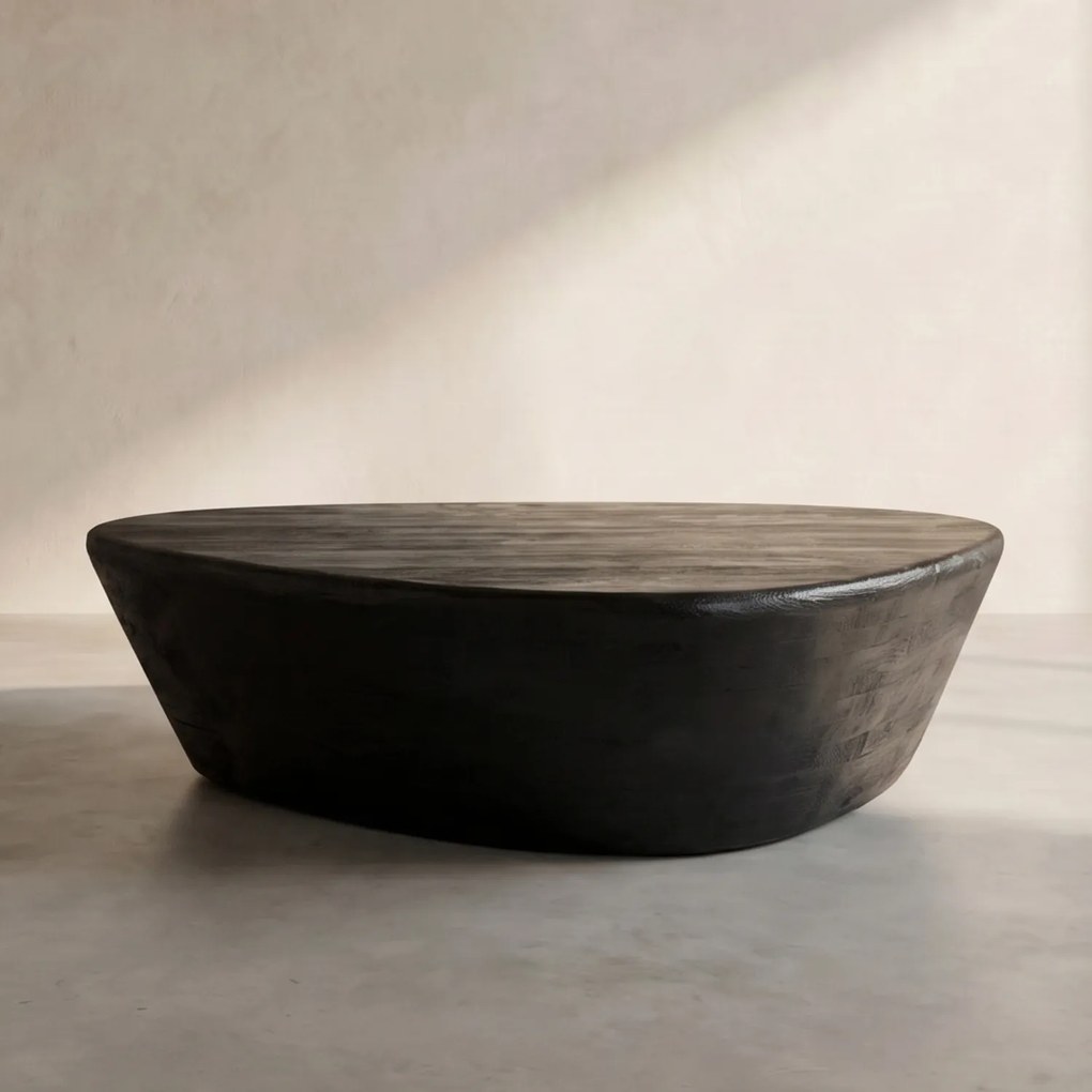 Eleonora Mila Organische Salontafel Mangohout Zwart - 107 X 78cm.