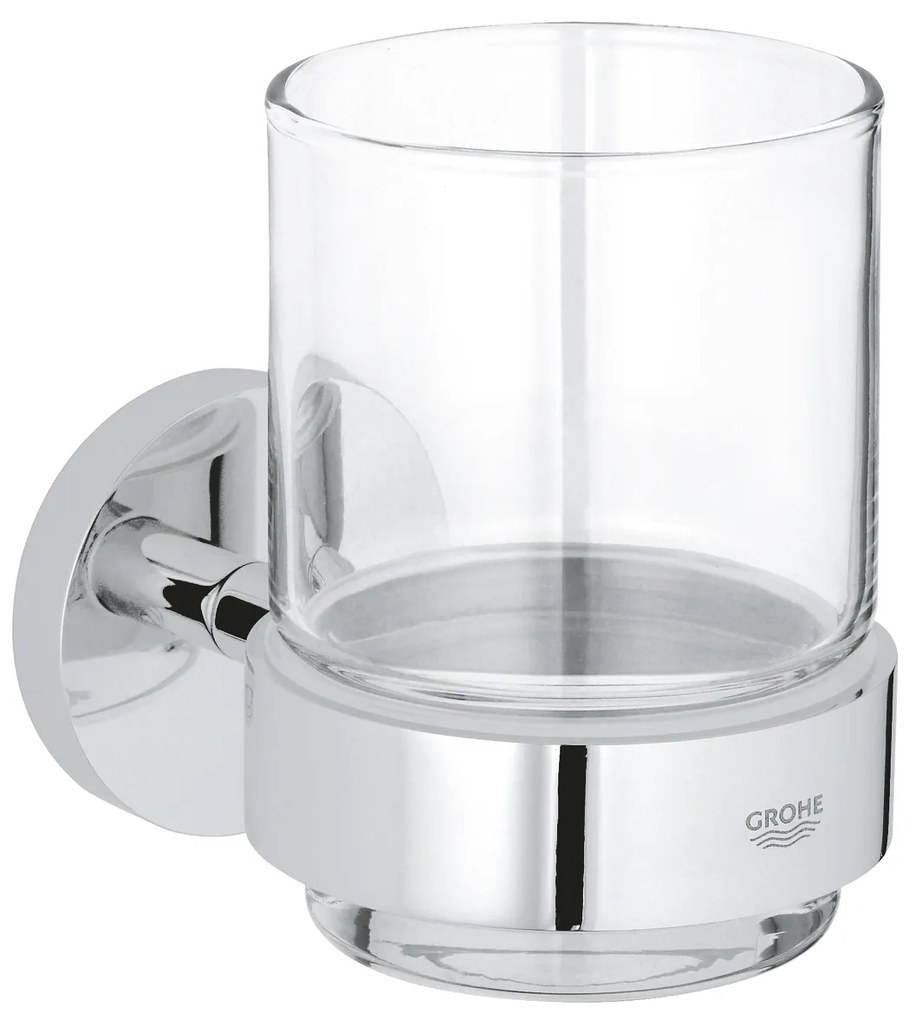 Grohe Essentials glashouder met glas chroom
