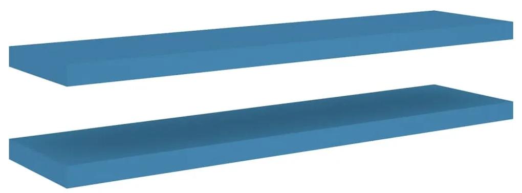 vidaXL Wandschappen zwevend 2 st 90x23,5x3,8 cm MDF blauw