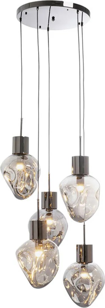 Trapse Hanglamp Gedeukt Glas Zilver