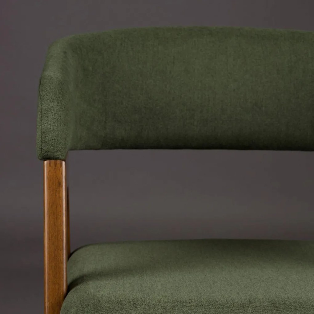 Dutchbone Adamello Vintage Eetkamerstoel Walnoot Groen