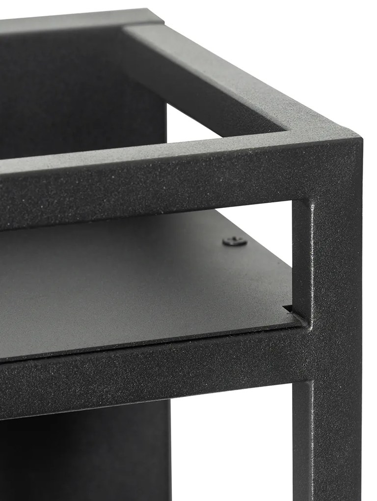 Smart wandlamp met dimmer zwart met rek incl. Wifi G95 - Cage Rack Industriele / Industrie / Industrial E27 vierkant Binnenverlichting Lamp