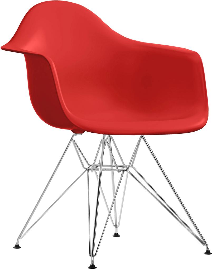Vitra DAR stoel kuip klassiek rood onderstel verchroomd