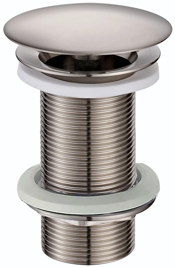 Mueller Round vaste waste verlengd 5/4" geborsteld staal