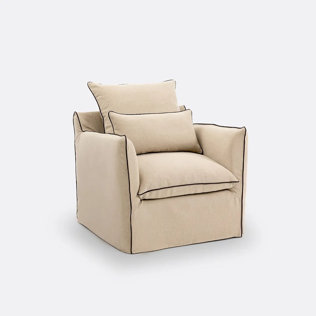 Fauteuilhoes, dik linnen, Odna