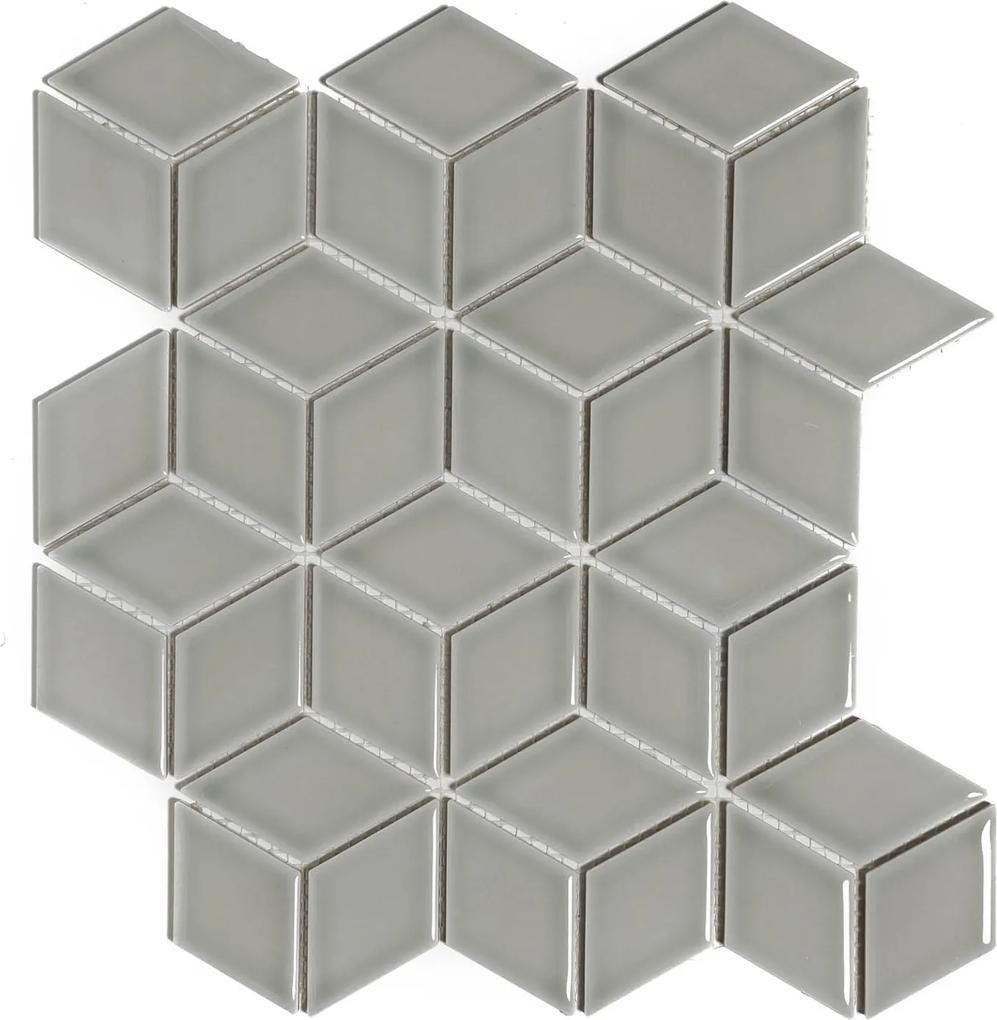 Mozaiek Paris Cubic Licht grijs 4,8x8,1