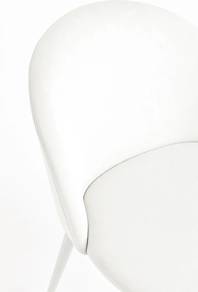 Set 4 White Vint Fluwelen Stoelen