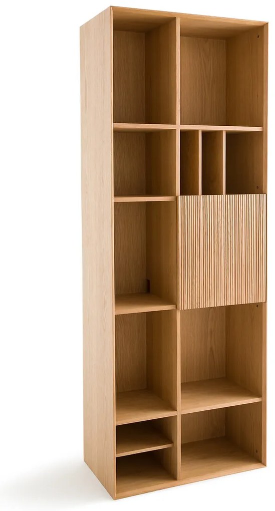 Boekenkast met 1 deur in eiken en fineer, Mikube